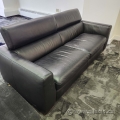 Italsofa Black Leather Adjustable Sofa and Armchair Set